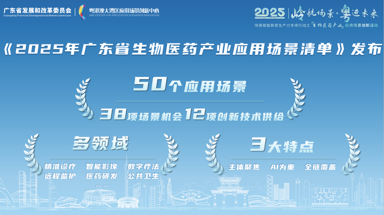 2025年广东省生物医药产业应用场景清单发布